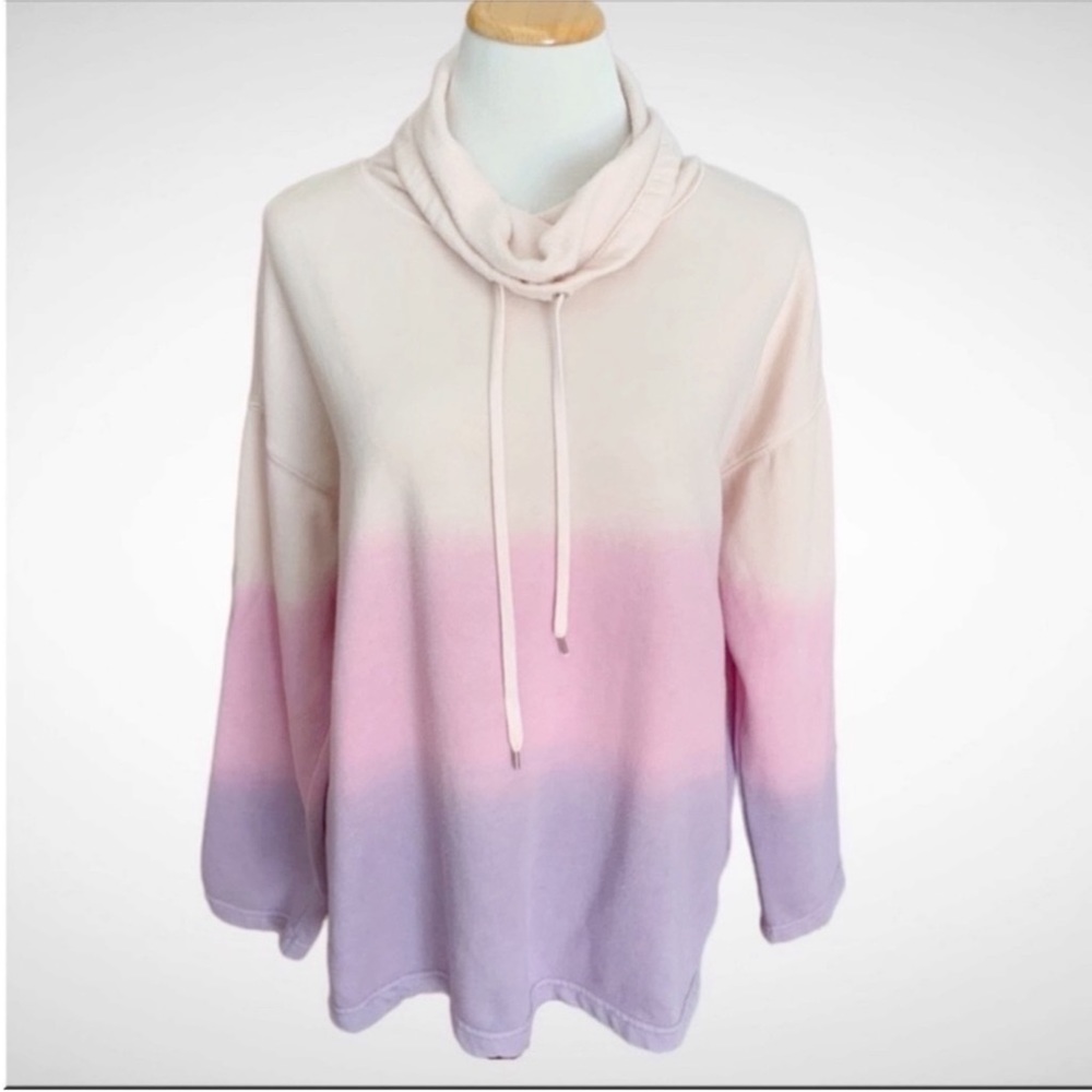 CHAPS Women’s Ombre Pullover Cowlneck Sweatshirt Long Sleeves